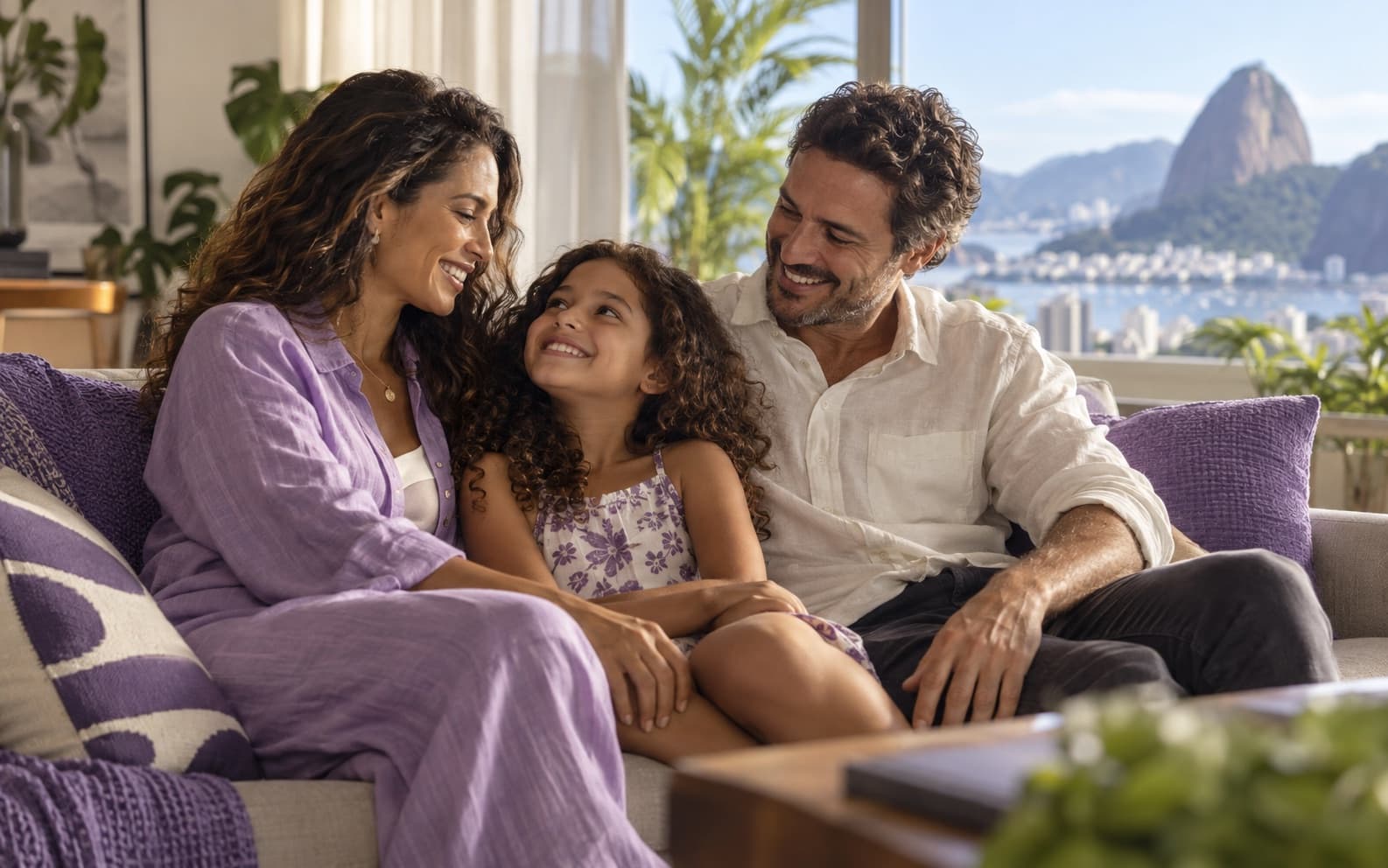 Família reunida em casa no Rio de Janeiro